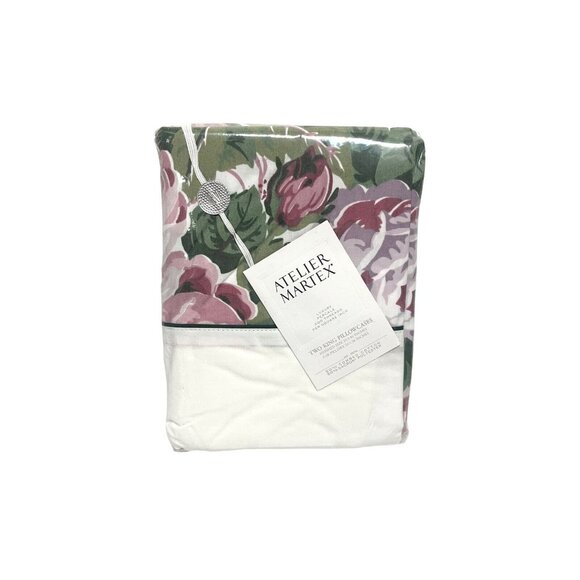 Atelier Martex Beau Rivage Floral Two KING Pillow Cases Vintage New Old Stock - Picture 2 of 4